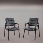 Premium Leather Executive Office Chairs with Padded Armrest