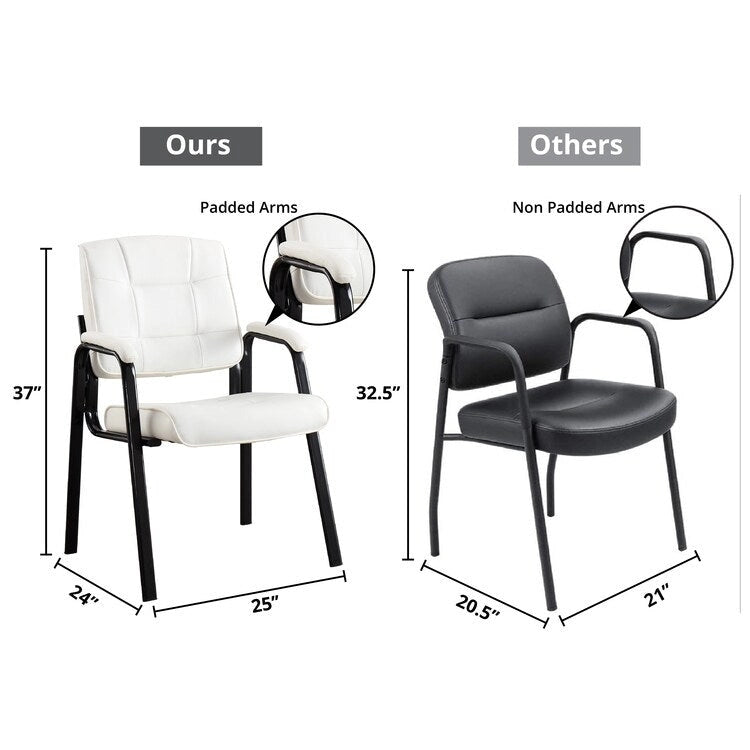 Premium Leather Executive Office Chairs with Padded Armrest