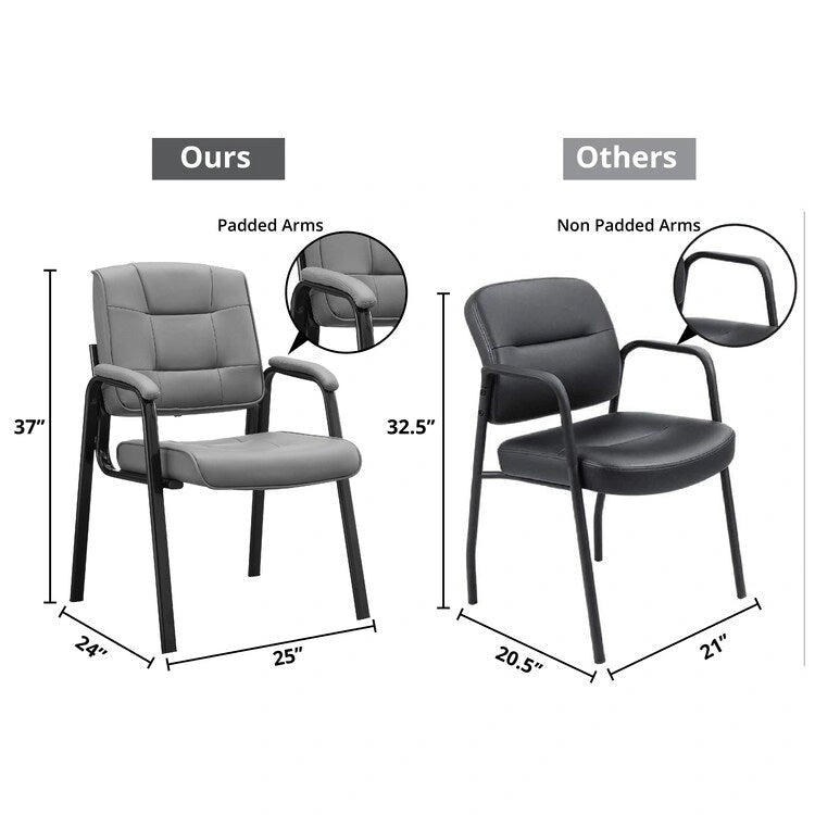 Premium Leather Executive Office Chairs with Padded Armrest