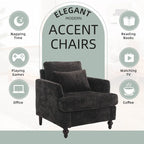 HOMEFUN Chenille Upholstered Mid Century Modern Wood Frame Armchair for Living Room
