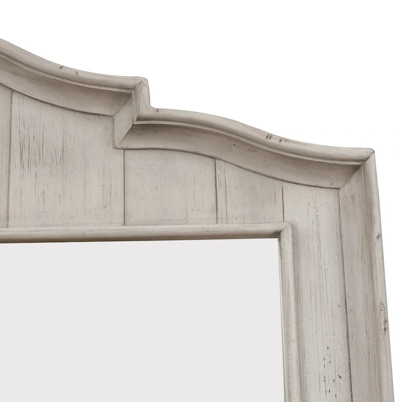 Farmhouse Reimagined Antique White with Chestnut King Poster Bed