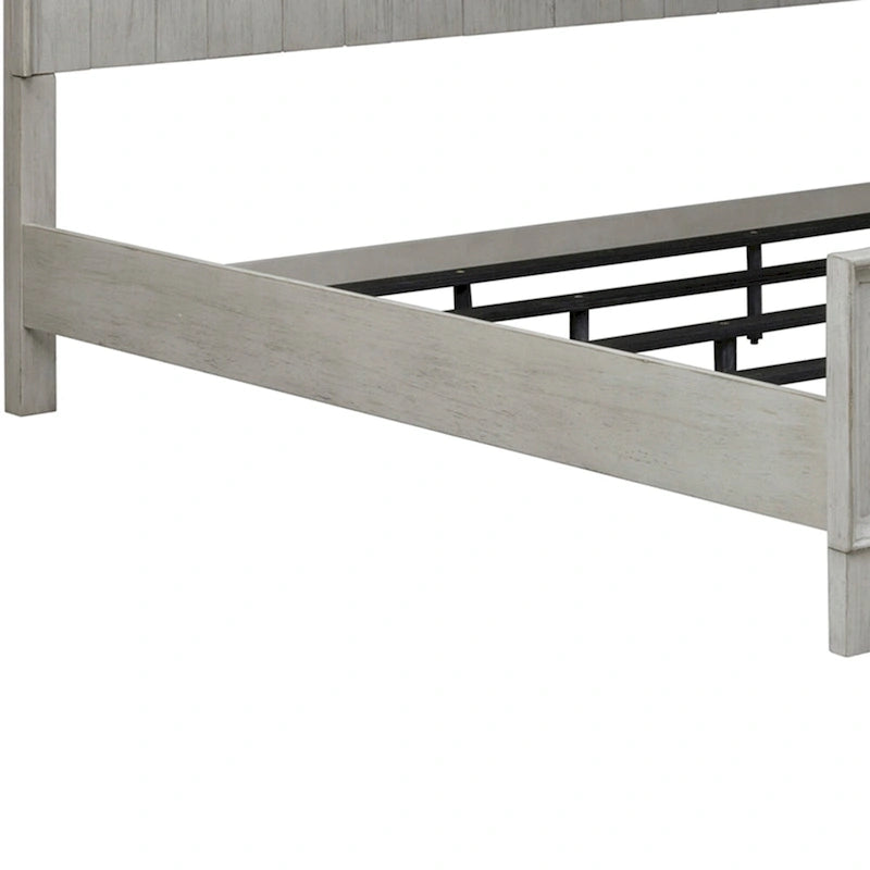 Farmhouse Reimagined Antique White with Chestnut King Poster Bed