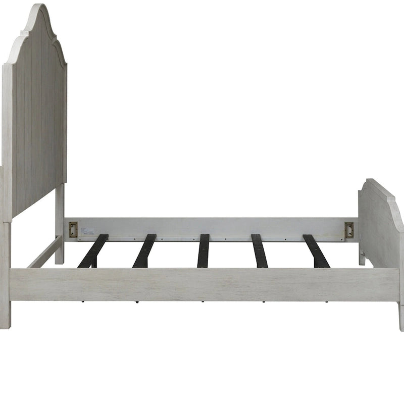 Farmhouse Reimagined Antique White with Chestnut King Poster Bed