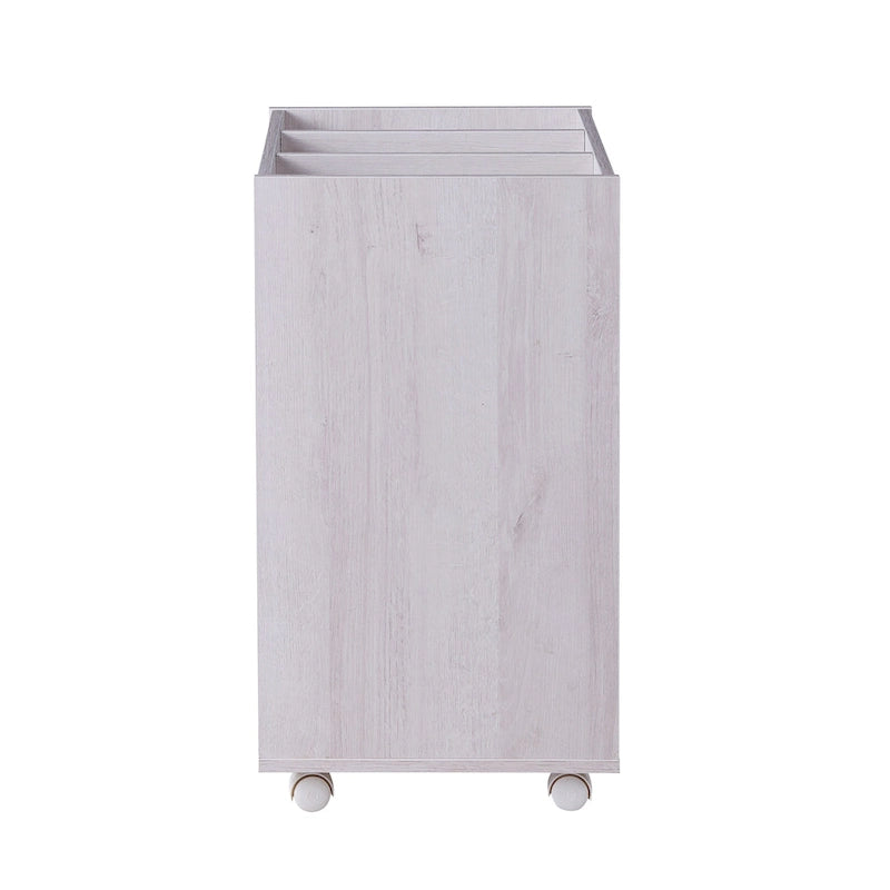 Contemporary 3-Drawer Lockable Mobile File Cabinet – White Oak or Red Cocoa