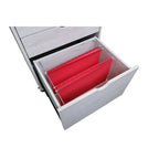 Contemporary 3-Drawer Lockable Mobile File Cabinet – White Oak or Red Cocoa