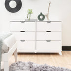 Purcell Pine Wood 3-Piece Bedroom Set with 6-Drawer Dresser and 3-Drawer Nightstands (Set of 2)