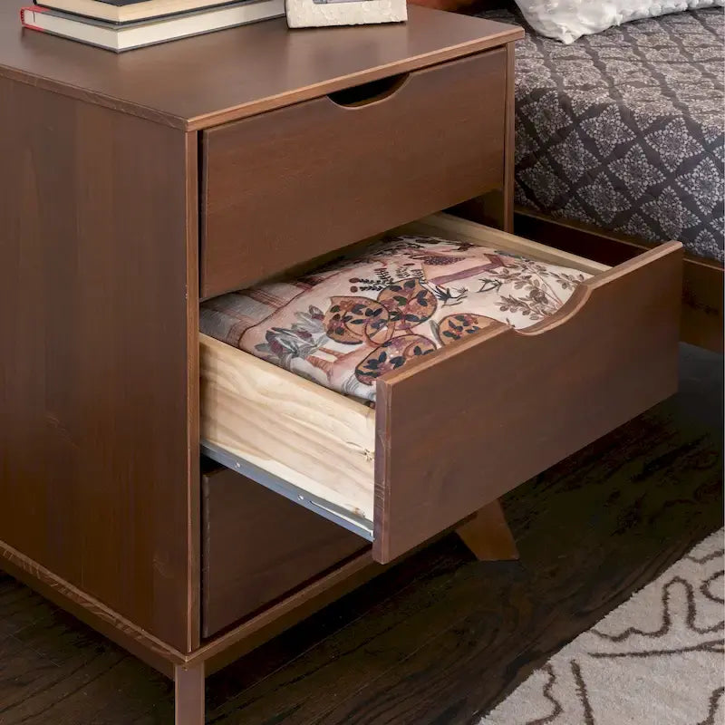 Purcell Pine Wood 3-Piece Bedroom Set with 6-Drawer Dresser and 3-Drawer Nightstands (Set of 2)