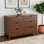 Purcell Pine Wood 3-Piece Bedroom Set with 6-Drawer Dresser and 3-Drawer Nightstands (Set of 2)