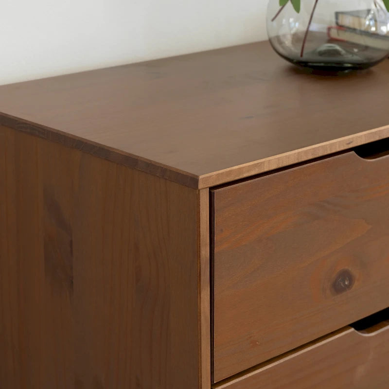 Purcell Pine Wood 3-Piece Bedroom Set with 6-Drawer Dresser and 3-Drawer Nightstands (Set of 2)