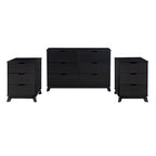 Purcell Pine Wood 3-Piece Bedroom Set with 6-Drawer Dresser and 3-Drawer Nightstands (Set of 2)
