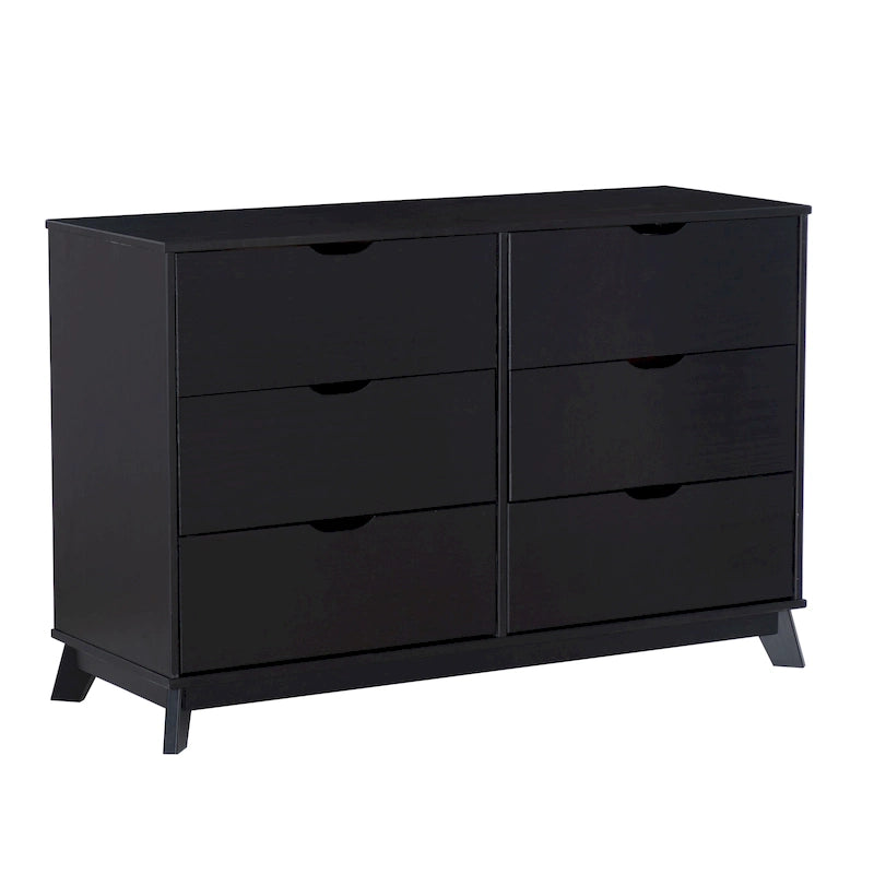 Purcell Pine Wood 3-Piece Bedroom Set with 6-Drawer Dresser and 3-Drawer Nightstands (Set of 2)
