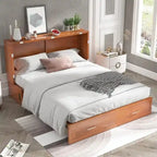 Mixoy Murphy Bed Cabinet Bed Chest with Mattress & Drawer