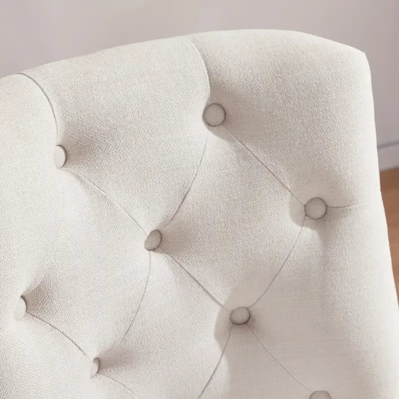 Home Computer Office Chair with Wheels Adjustable Height, Linen Fabric Upholstered Chair Swivel