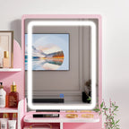 Makeup Vanity Set Table With LED Light &Mirror & Stool