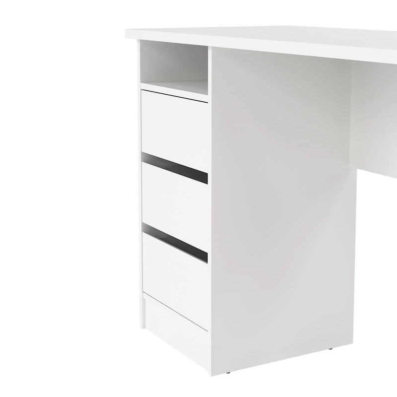 Porch & Den Wes Home Office Writing Desk with 3 Drawers and Open Shelf