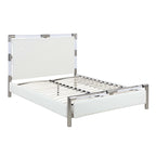 Contemporary Upholstered Bedroom Set with Bed, Buffet & Lamp Table