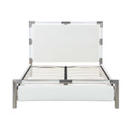 Contemporary Upholstered Bedroom Set with Bed, Buffet & Lamp Table