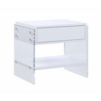 Contemporary Upholstered Bedroom Set with Bed, Buffet & Lamp Table