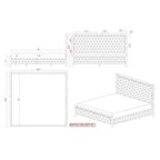 Contemporary Upholstered Bedroom Set with Bed, Buffet & Lamp Table