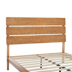 MUSEHOMEINC Low Profile Modern Wooden Platform Bed with Adjustable Height Headboard for Bedroom, Wooden Bed Frame with Headboard