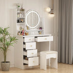 Makeup Vanity Dressing Table Set With Touch Screen Mirror & Stool