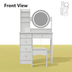 Makeup Vanity Dressing Table Set With Touch Screen Mirror & Stool