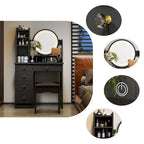 Makeup Vanity Dressing Table Set With Touch Screen Mirror & Stool