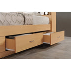 Hodedah Twin-Size Captain Bed with 3-Drawers and Headboard