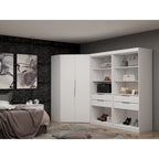 Mulberry 2.0 Semi Open 3 Sectional Modern 4 Drawer Wardrobe Corner Closet Set of 3