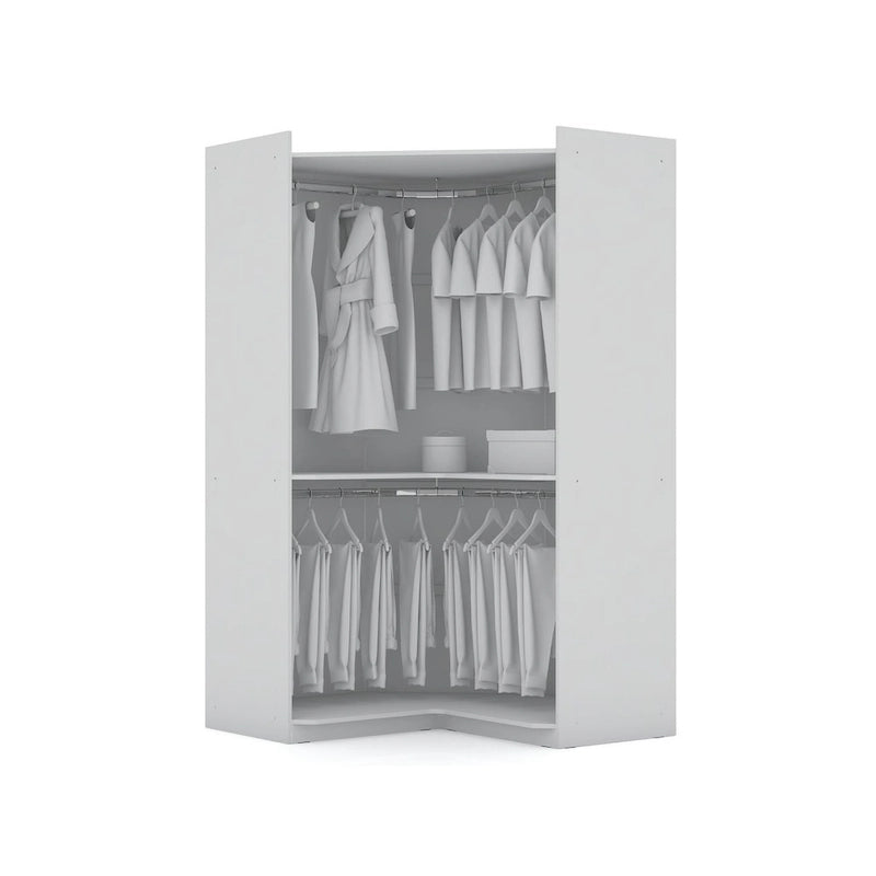 Mulberry 2.0 Semi Open 3 Sectional Modern 4 Drawer Wardrobe Corner Closet Set of 3