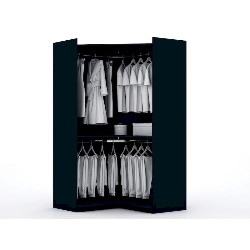 Mulberry 2.0 Semi Open 3 Sectional Modern 4 Drawer Wardrobe Corner Closet Set of 3