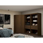 Mulberry 2.0 Semi Open 3 Sectional Modern 4 Drawer Wardrobe Corner Closet Set of 3