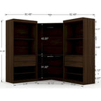 Mulberry 2.0 Semi Open 3 Sectional Modern 4 Drawer Wardrobe Corner Closet Set of 3