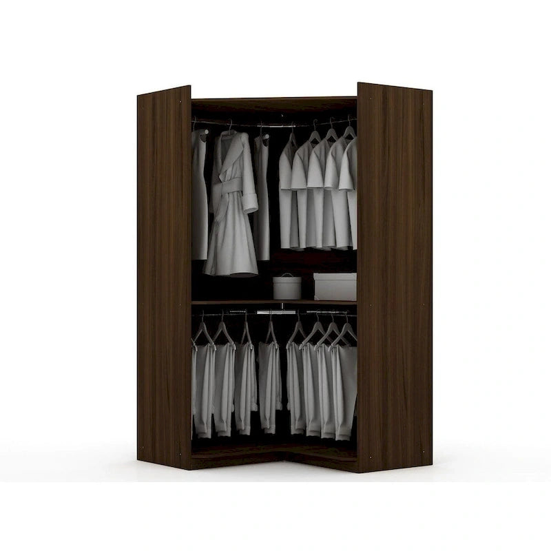 Mulberry 2.0 Semi Open 3 Sectional Modern 4 Drawer Wardrobe Corner Closet Set of 3