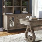 Copper Grove Simply Elegant White, Brown, & Heathered Taupe Credenza
