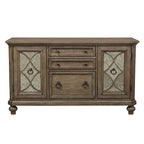 Copper Grove Simply Elegant White, Brown, & Heathered Taupe Credenza