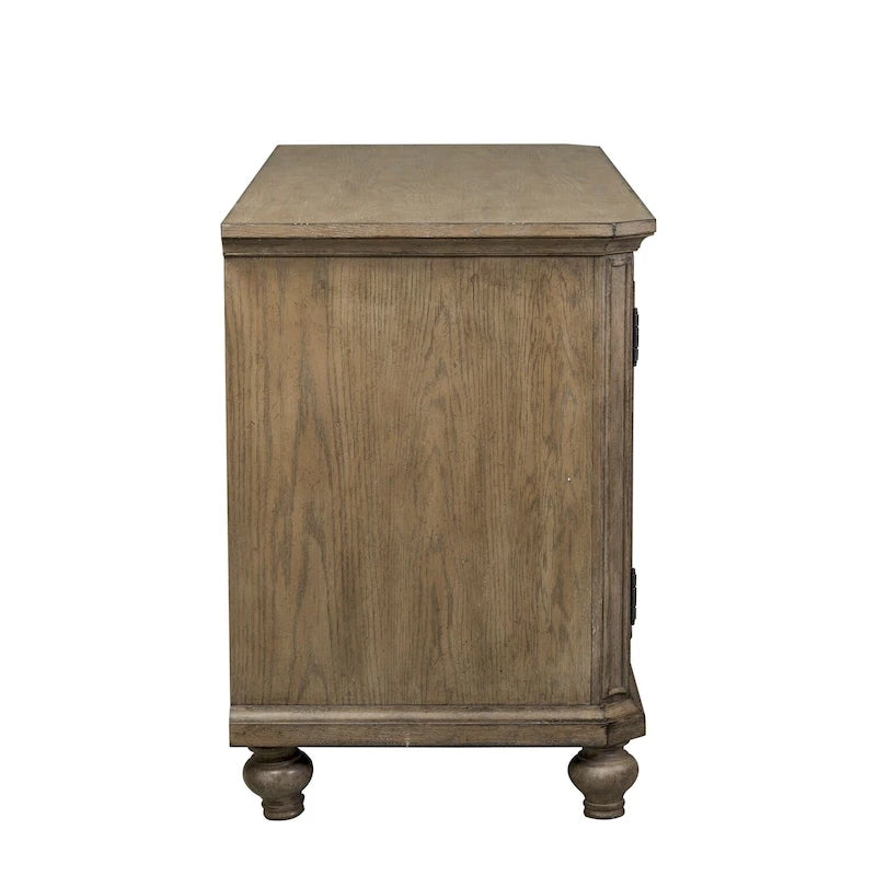 Copper Grove Simply Elegant White, Brown, & Heathered Taupe Credenza