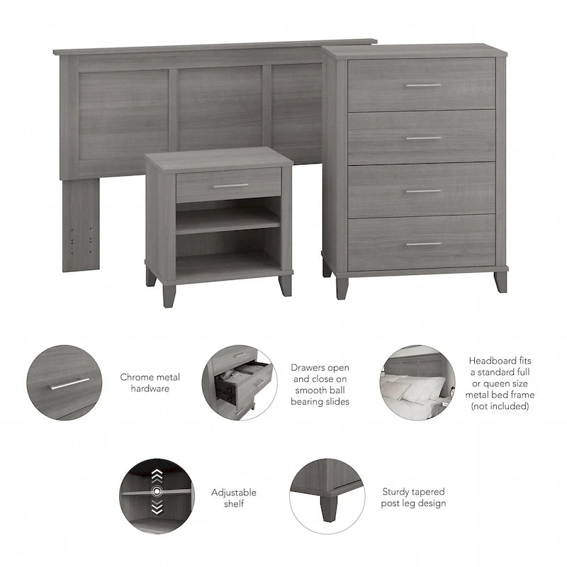 Somerset Full/Queen Size Headboard Bedroom Set by Bush Furniture