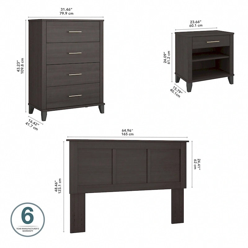 Somerset Full/Queen Size Headboard Bedroom Set by Bush Furniture