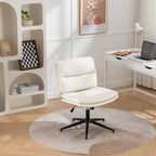 Roundhill Bizerte Adjustable Swivel Criss Cross Chair, Wide Seat Office Chair Vanity Chair