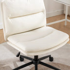 Roundhill Bizerte Adjustable Swivel Criss Cross Chair, Wide Seat Office Chair Vanity Chair