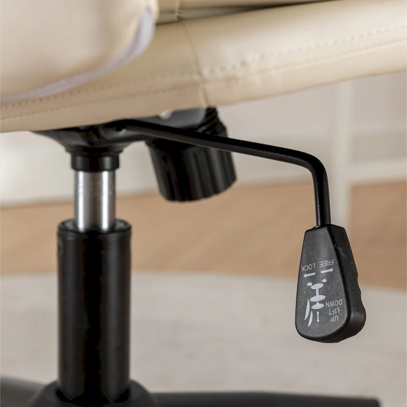Roundhill Bizerte Adjustable Swivel Criss Cross Chair, Wide Seat Office Chair Vanity Chair
