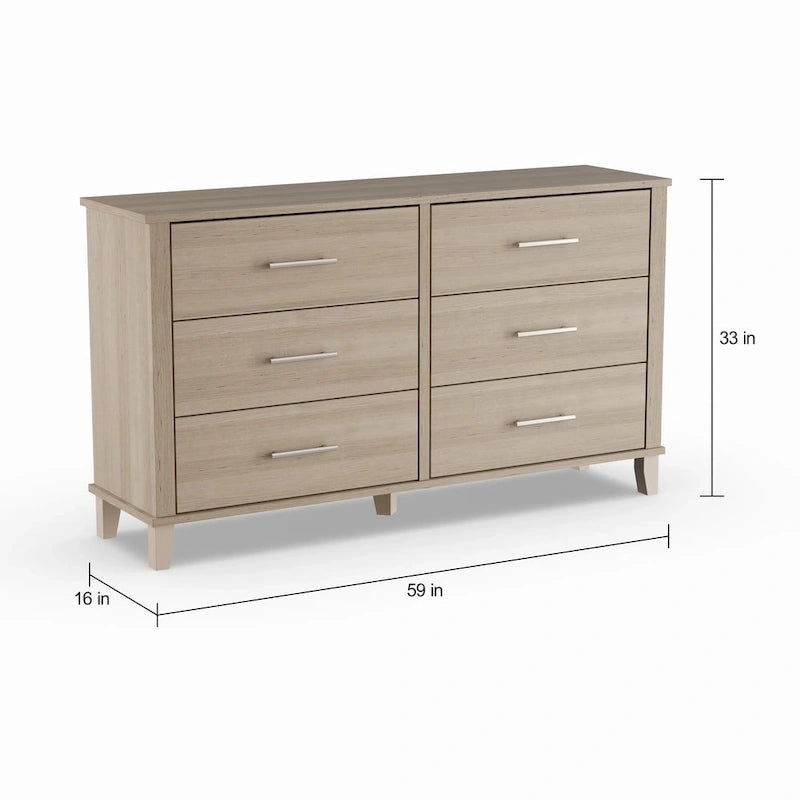 Somerset Ash Grey Headboard, Dresser and Nightstand Bedroom Set