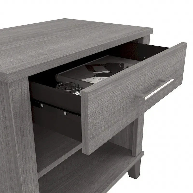 Somerset Ash Grey Headboard, Dresser and Nightstand Bedroom Set