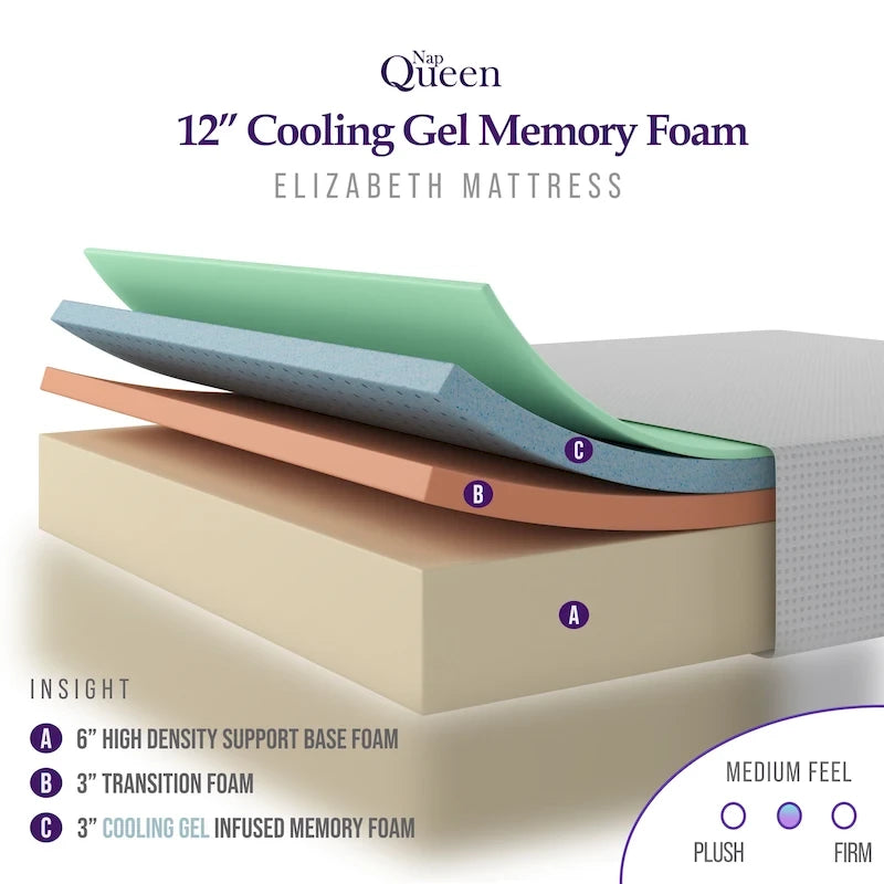 NapQueen Elizabeth 12 Gel Memory Foam Mattress