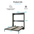 Mixoy Murphy Bed,Folding Wall Bed with 2 Side Cabinet Shelves