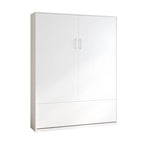 Mixoy Murphy Bed,Folding Wall Bed with 2 Side Cabinet Shelves