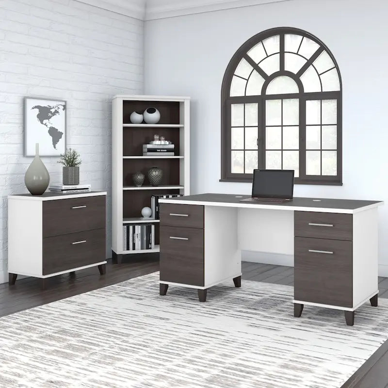 Bush Furniture Somerset 60W Office Computer Desk with Drawers