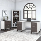 Bush Furniture Somerset 60W Office Computer Desk with Drawers