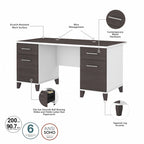 Bush Furniture Somerset 60W Office Computer Desk with Drawers